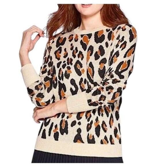 A NEW DAY BROWN & BLACK LEOPARD PRINT SWEATER SZ.XXL EUC. - Picture 1 of 8